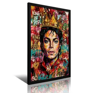Michael Jackson Crown Graffiti Poster Art, Pop Music Legend Portrait ( Unframed - Print Only ) high-definition Decor Decoration