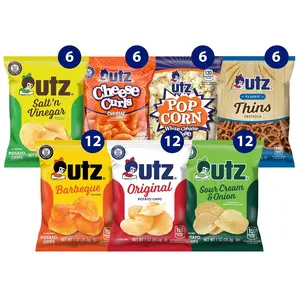Utz Variety 60 Individual Chip, Cheese Curl, Popcorn  Pretzel Snacks for OntheGo