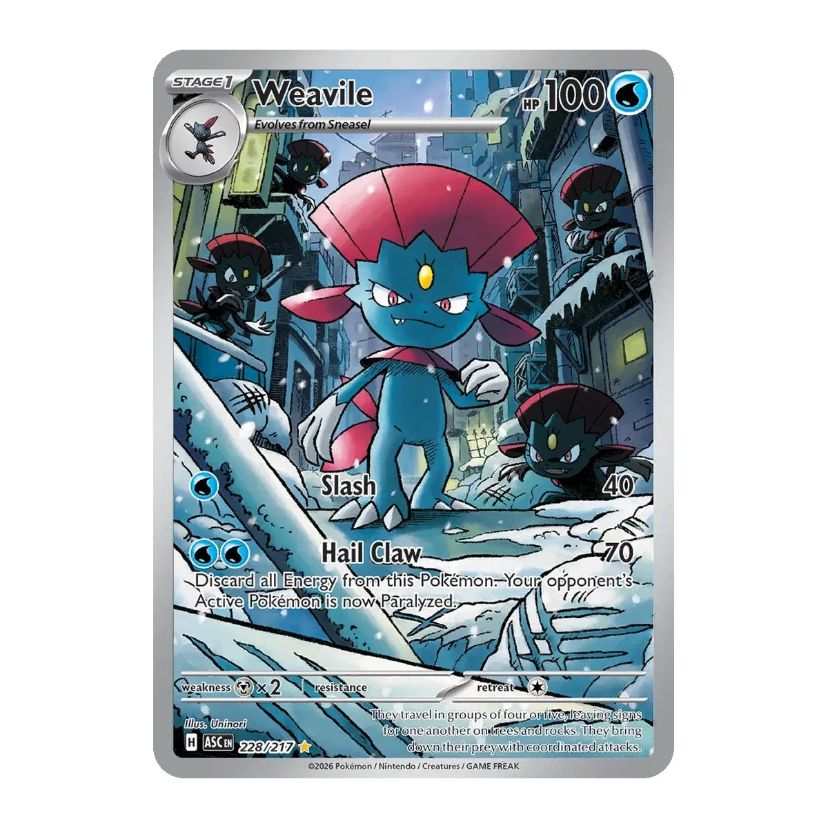 pokemon card weavile Pokemon Burning Shadows Weavile #86 main image 1