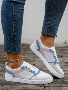 Women's Breathable Mesh Sneakers, Fashion Versatile Flat Sole Shoes, Comfortable Casual Trainers, Trendy All-Season Footwear