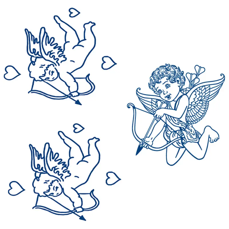 Cute Angel Cartoon Temporary Tattoo Stickers, Waterproof Long-Lasting 1-2 Weeks, Durable Body Art for Men Women, Arm Neck More Areas