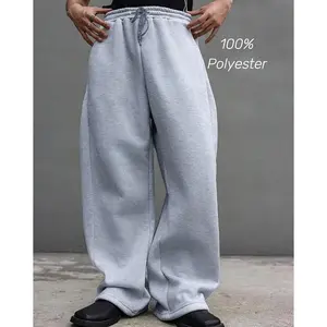 Drawstring Waist Winter Warm Straight TikTokShopBlackFriday Wide Leg Baggy Pants Workout Athletic Sweatpants with Pocket