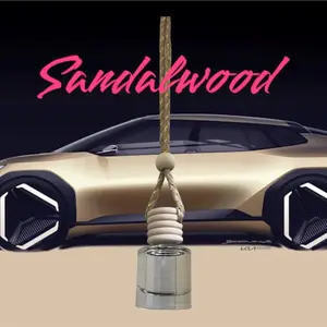 Sandalwood Car Diffuser - Original Design with Natural Wood Finish and Classic Black & White Style