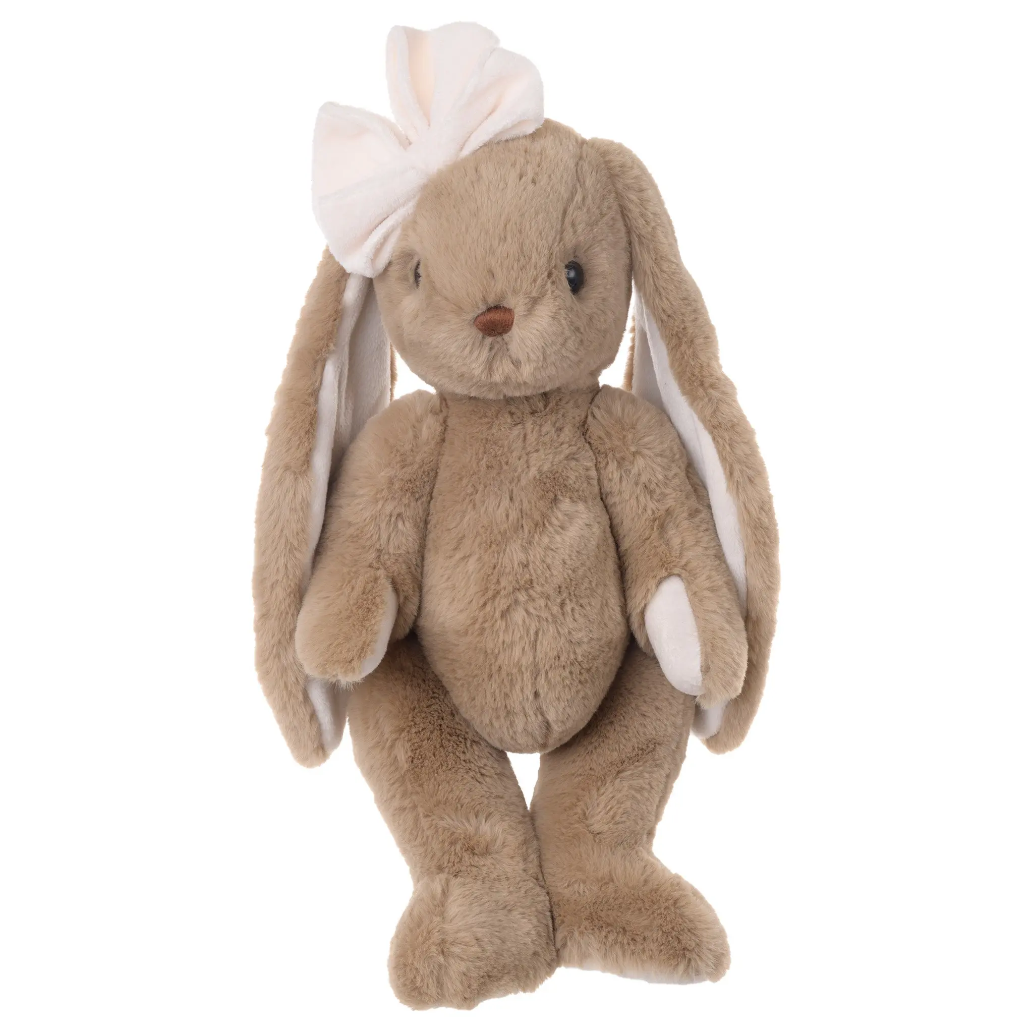 Bukowski Bears Gabrielle 16-in Soft Plush Stuffed Animal Toy - Girly Style with Pink Bow, Long and Cuddly Ears, No Battery Needed, 0+ Years Suitable, Perfect Companion for Kids, 16 Inches