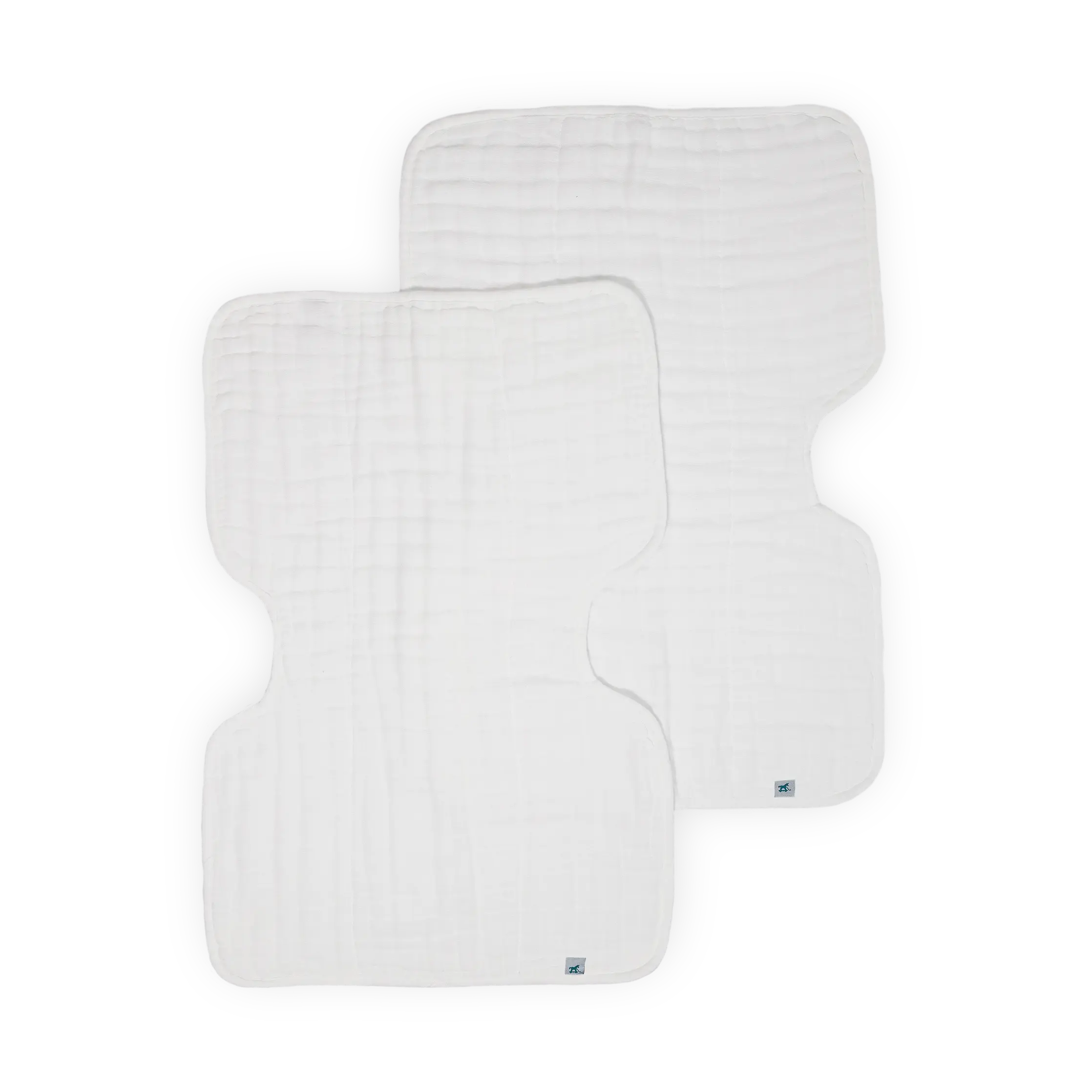 Organic Cotton Muslin Burp Cloth 2 Pack - White + White Organic Cotton Muslin Burp Cloth 2 Pack - White + White