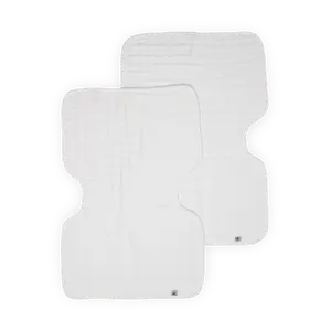Organic Cotton Muslin Burp Cloth 2 Pack - White + White
