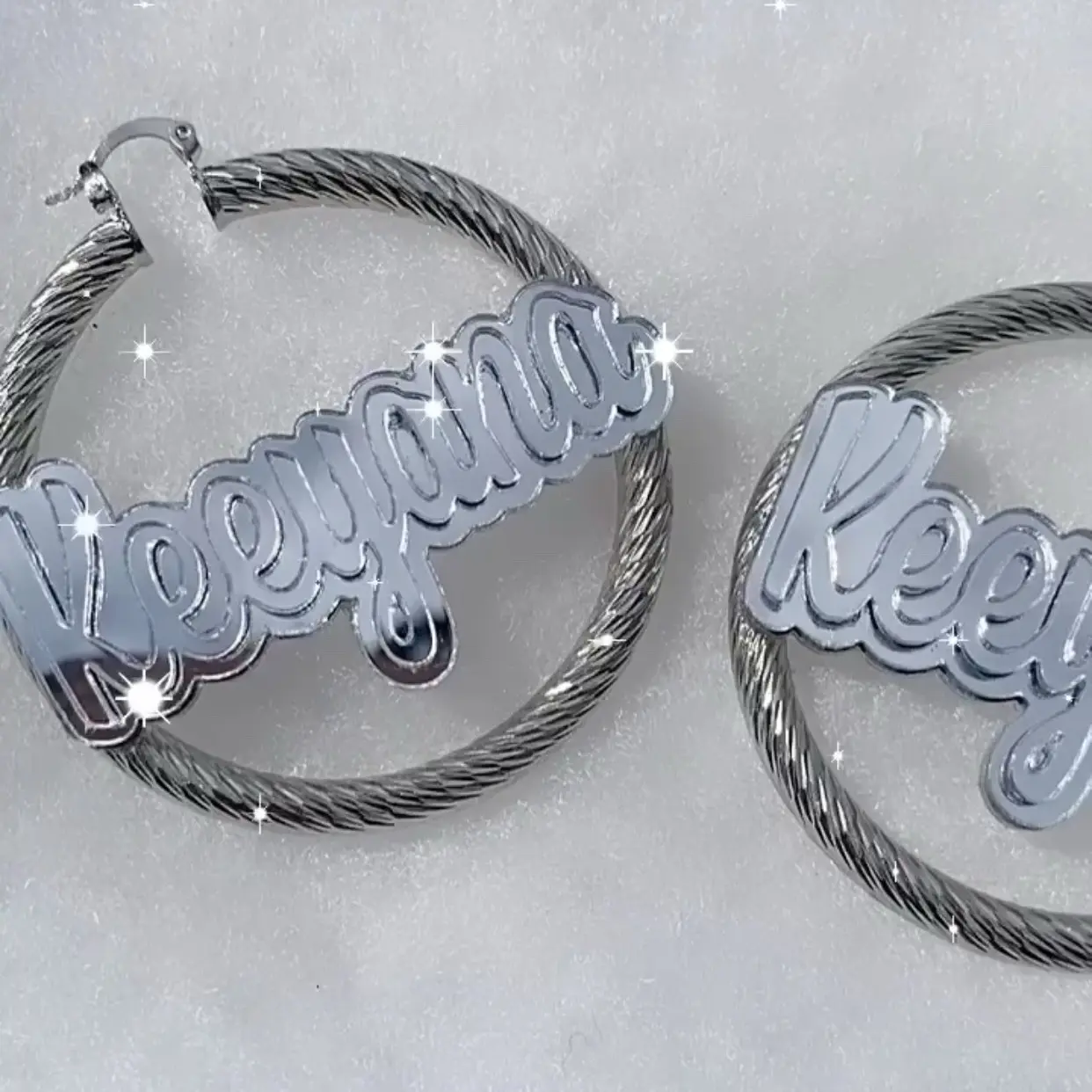 Custom Nameplate Hoop Earrings - Personalized Jewelry for Women