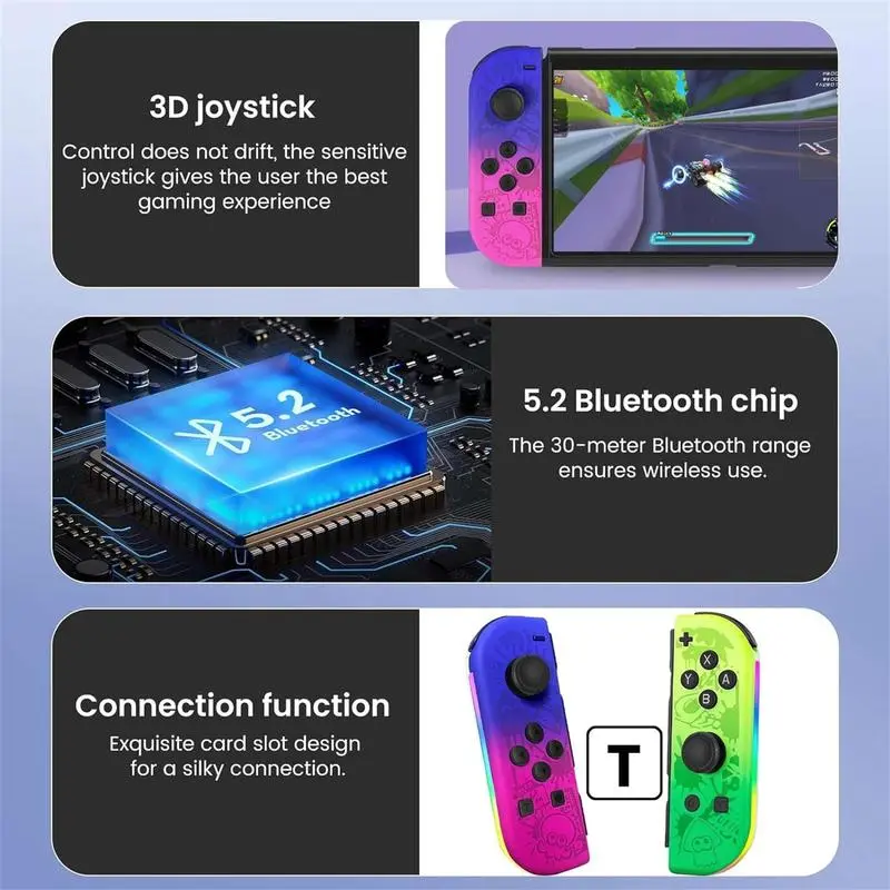 Wireless Controller for Nintendo Switch/lite/oled, DualVibration Function Replacement Parts, Wake-Up SwitchButton Design Wireless Controller for Nintendo Switch/lite/oled, DualVibration Function Replacement Parts, Wake-Up SwitchButton Design