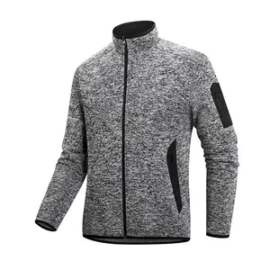 Autumn and Winter Fleece Lined Jacket Warmth Anti Static Outdoor Sports Mountaineering Hiking Warm Cardigan Couple Sport Knitted Jacket