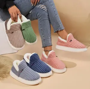 Women's Cozy Slip On House Slippers for Indoor & Outdoor Use Soft Flannel Lined Warm Bedroom Slippers Comfortable and Comfy