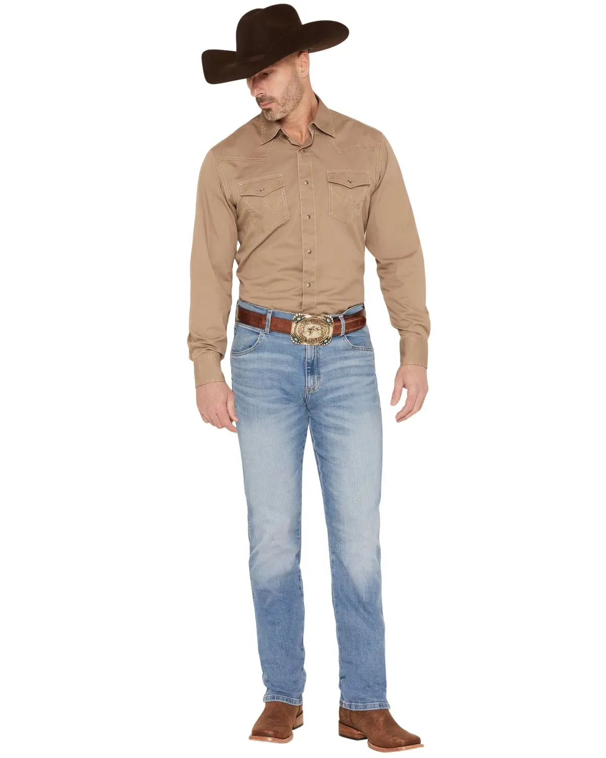 Wrangler Men's Men'S Retro Light Wash Slim Straight Stretch Denim Jeans - 112378856