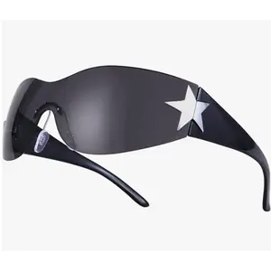【2026 Y2K Millennium Hot Girl Sunglasses】Rimless Y2K Sunglasses for Women Men Wrap Around Fashion Sunglasses Oversized Frameless Trendy Sun Glasses
