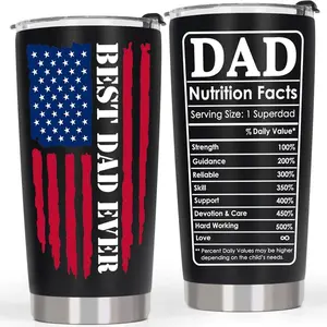 Dad Gifts for Fathers Day - Best Dad Ever 20oz Insulated Tumbler - Cool Birthday Perfect Father's Day  Gift for Men Husband from Daughter Son Kids