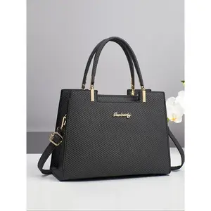 Women's Minimalist Elegant Plain Color Handbag, Fashionable Large Capacity Shoulder Bag for Daily Life, Casual Trendy Versatile High-quality Daily Commuting Bag