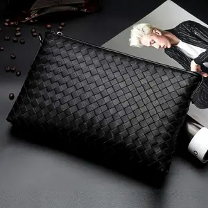 Woven Leather Hand Pouch