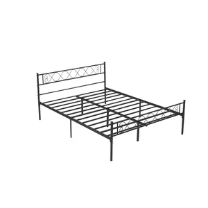 Metal Bed Frame, Heavy Duty Steel Platform Bed with Headboard, 12 Inch Under Bed Storage, No Box Spring Needed, Noise Free, Industrial Bedroom Furniture for Kids, Teens, Dorm