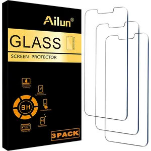 Ailun Glass Screen Protector for Iphone 14 / Iphone 13 / Iphone 13 Pro [6.1 Inch] Display 3 Pack Tempered Glass, Case Friendly AilunUS