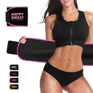 Trainer for Women and Men - Sweat Band Waist Trainer Belt for High Intensity Training and Gym Workouts, 5 Adjustable Sizes - Black/Pink back brace