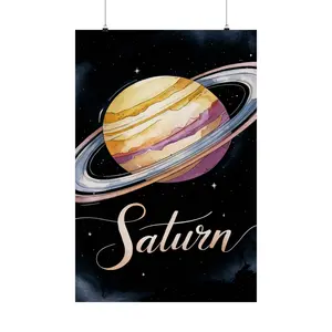 Planet Print, Saturn Poster, Solar System Wall Art, Astronomy Space Art, Rings of Saturn Kid's Art, Geek Decor, Science Teacher Gift
