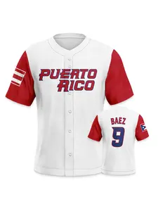 #9 Puerto Rico Men's Baseball Shirt, Detroit Men's Baseball Shirt, Faith and Baseball, Perfect for Games and Training, Soft, Comfortable, and Breathable, The Perfect Gift for Baseball Fans, Classic Throwback Jersey