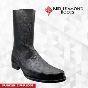 Red Diamond Franklin Boot Original Ostrich Black