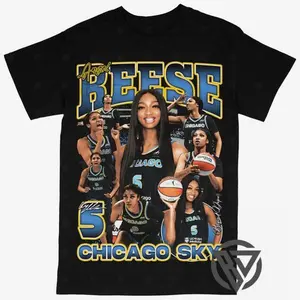 Angel Reese T-shirt For Men Women, For Fans Unisex Casual Streetswear Top (Chicago Sky)