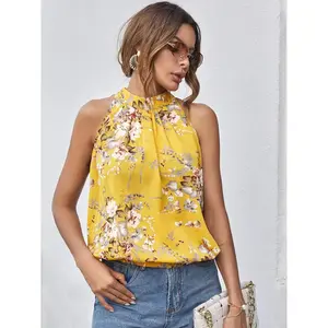 Floral Halter Top, Chic Summer Tank