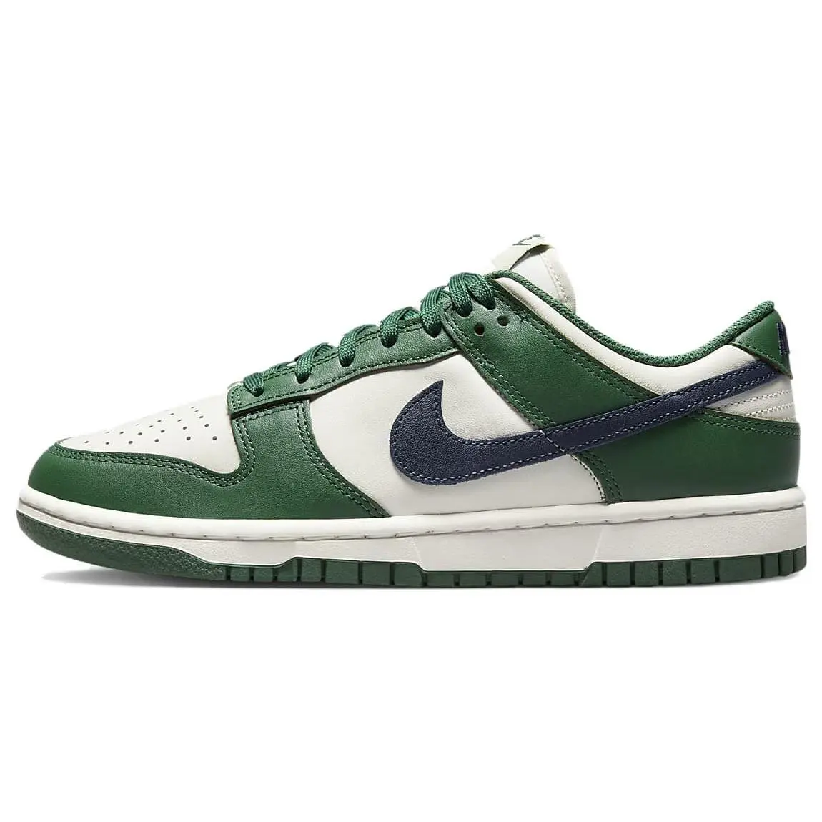 Women's Nike Dunk Low "Gorge Green" Leather Sneakers - Phantom, Leather Upper, Rubber Sole, Comfortable, Versatile