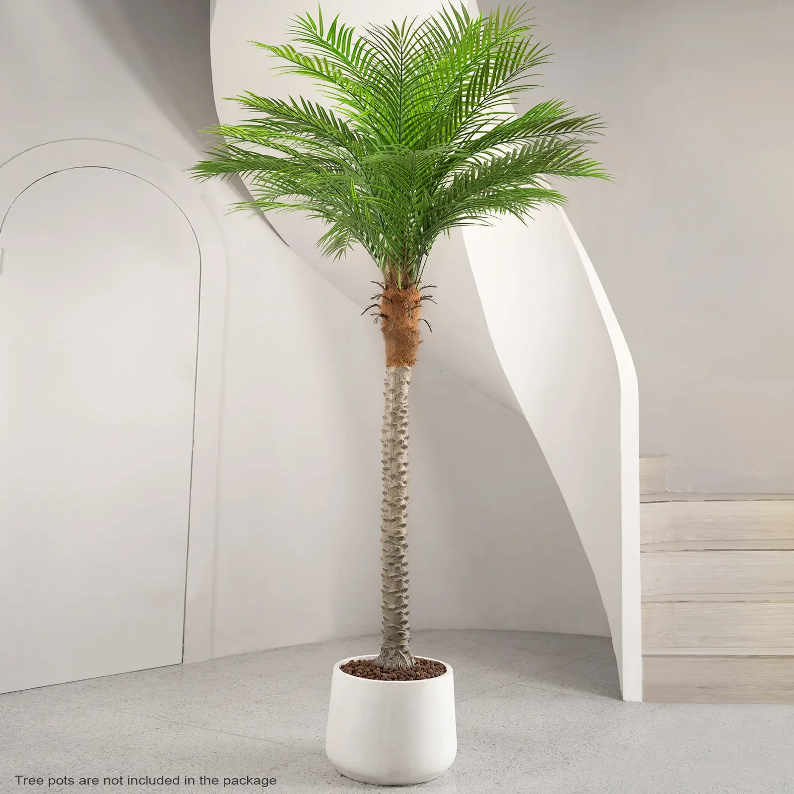 7/8/9FT Realistic Artificial Palm Tree Courtyard Front Corridor Decoration Tropical Atmosphere Low Depth Edition Maintenance Lifelike Fake Plant Decor