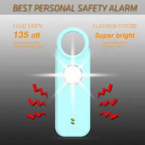 Dual Mode Anti-Wolf Alarm 135db High Decibel Flashing LED Light, USB Rechargeable, Pull Ring, Vibration Sensing Dual Trigger