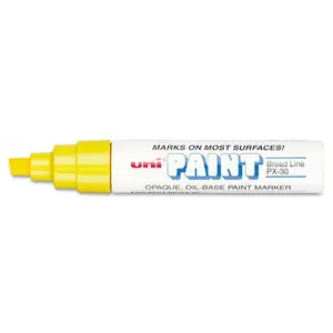 Uni-Ball UBC Broad Chisel Tip Permanent Marker, Yellow