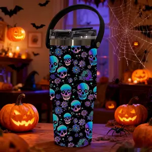 1pc 30oz Stainless Steel Insulated Tumbler, Insulated Bottle, KPop Demon Hunters, with Lid and Straw, Keep Hot 12H/Cold 24H, Great for School, Travel or Coffee, Fun Gift for Teens or Pop Culture Fans, Halloween, themed event decoration, party props