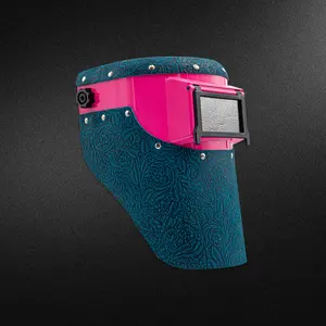 Hot Pink Slimline - Turquoise Floral Welding Hood