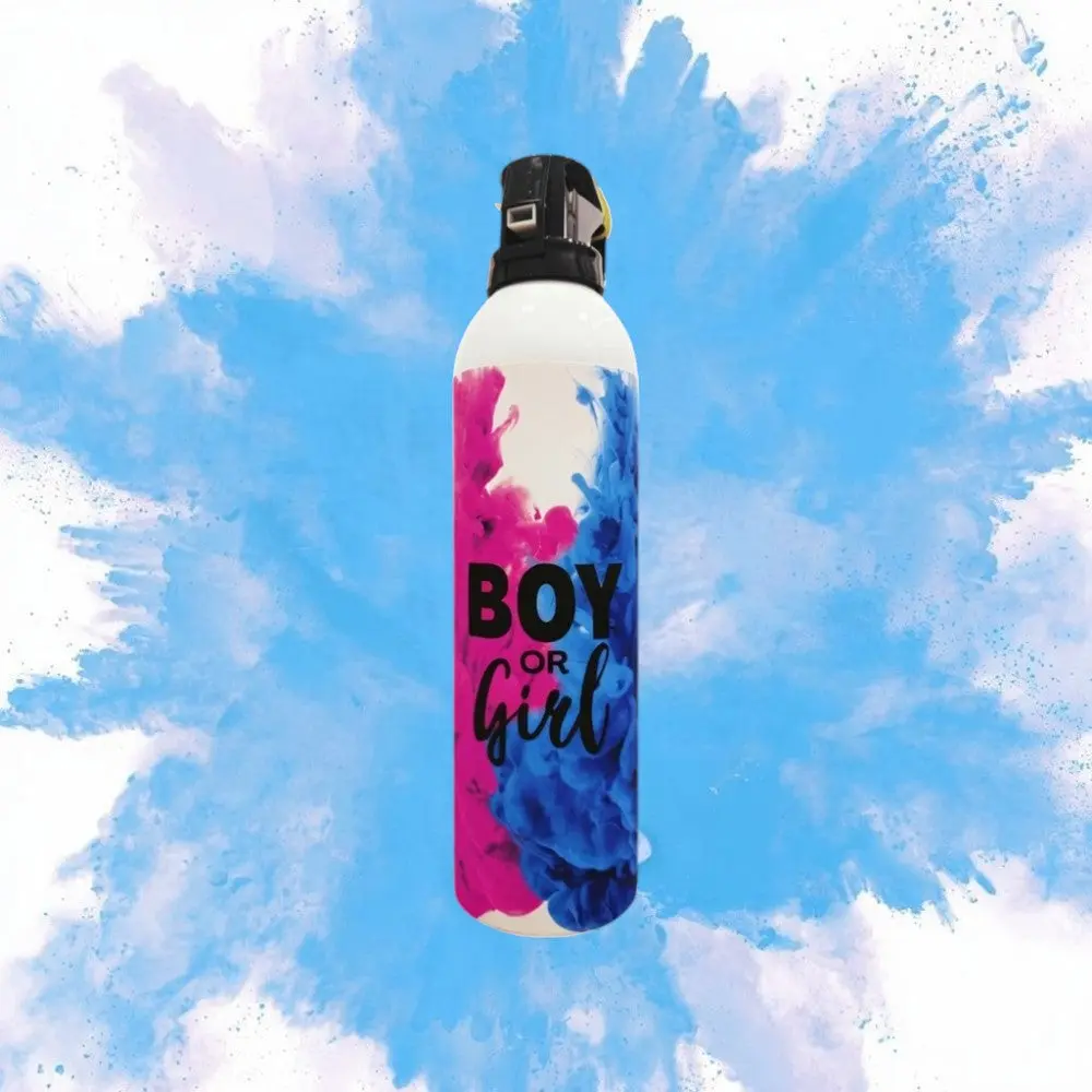 Mini Blue Gender Reveal Extinguisher - 10 inches tall, 2.5in Handheld Canister, Single Unit Smoke + Powder Spray, Compact Outdoor Festive Decor Supply, 8s Spray Time for Parents' Home Ceremonies