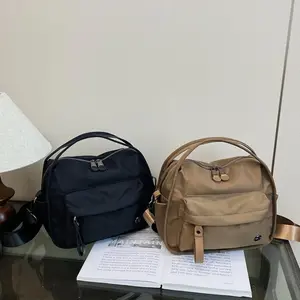 Multifunctional Messenger Bag for Short Trips Commuting Work and Shopping Nylon Fabric Removable Shoulder Strap Three Carrying Ways Neutral Casual Style Suitable for Men and Women