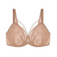 Dark Beige-Bow Embroidery