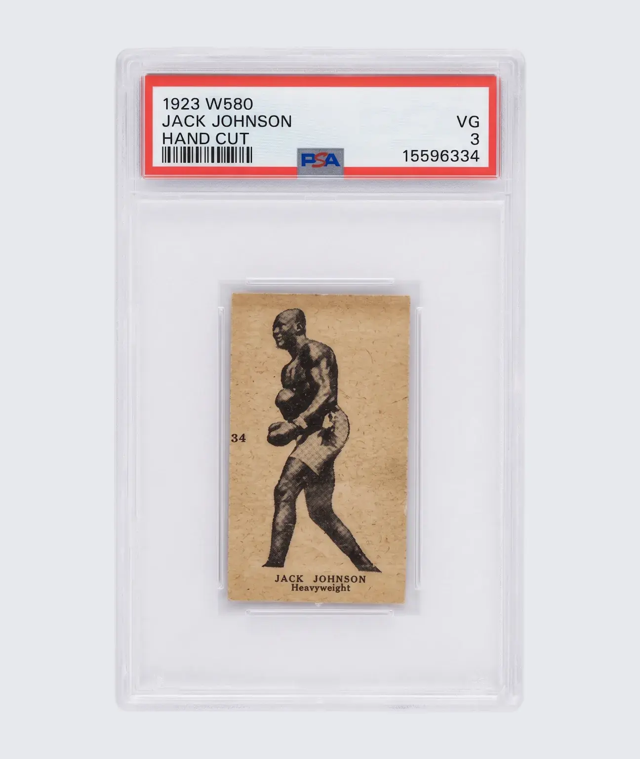 1923 W580 Jack Johnson #34 Boxing Card PSA 3 - Hand Cut