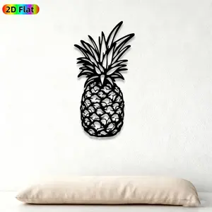 1pc Pineapple Metal Wall Art,Pineapple Statue Mural, Ideal Gift for New Year, Easter, Pineapple Decor Enthusiasts, Rust-Resistant Metal Wall Decor Wall Sculptures, Perfect for Indoor Wall & Garden Fence, Vibrant Tropical Home Decor