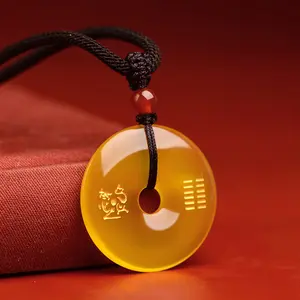Yellow Agate Lucky Pendant | Protection and Safety | Wealth and Prosperity | Emotions and Harmony | Courage and Strength | Spirituality and Wisdom