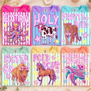 Comfort Colors Later Gator Shirt, Striped Summer Animal Tee, Retro Holy Cow, Turtley Over It, Preppy Summer Bay Coastal Trendy Summer Tshirt H07