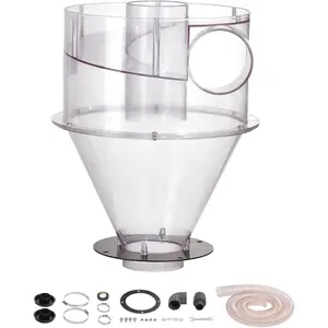 VEVOR Cyclone Dust Separator with Metal Tank, 4 Retrofit Cyclone Separator for Dust Collectors, ABS Material With 2 Hole O. D. Connector Hose for Wet/Dry Shop Vacuums, Fits 13.21 Gallon TankVEVOR Super Brand Day