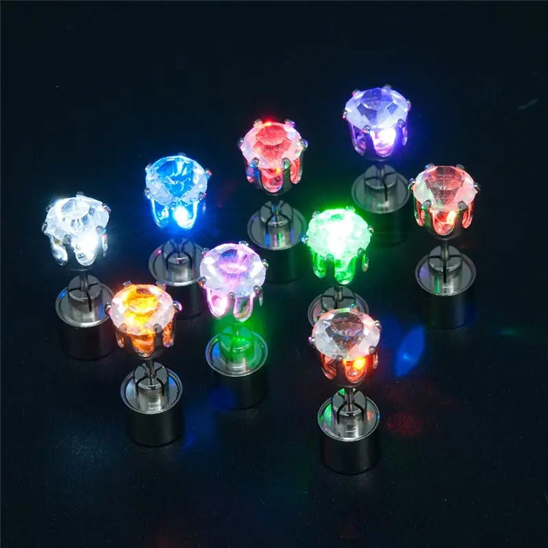 Women's LED Light-Up Rhinestone Stud Earrings - Trendy Costume Jewelry for Party, Night Out & Holiday Gift