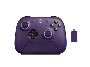 8BitDo Ultimate 2 Bluetooth Wireless Controller with Hall Effect Triggers, TMR Joysticks and Integrated Charging Dock - Purple - 81HE03