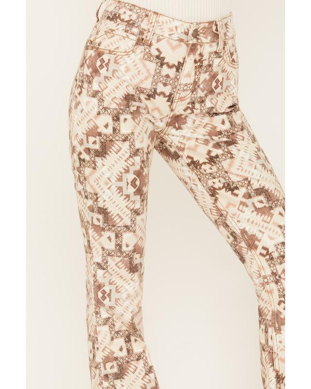 Shyanne Women's High Rise Southwestern Print Stretch Flare Jeans - Swfa23j40