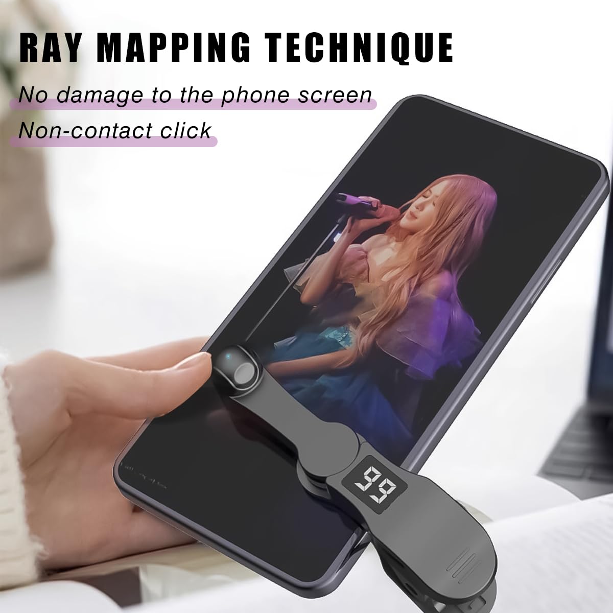 2026 New Auto Clicker for Smart Phone, Screen Device Automatic Tapper | Folding Mobile Phone Auto Screen Clickers | Simulated Finger Clicking USB Simulator for Game, Shopping，Live Broadcasts Likes, Cellphone Accessories