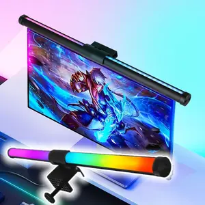 1pc Smart Monitor Light Bar with RGB Backlight, 15.75-inch RGB+3 Color Adjustable Desk Lamp, USB- Glare-Free Screen Light Suitable for Gaming & Home Office, RGB Backlit Monitor Light, Perfect Gift for Computer Users (Compatible for PC, Laptop)
