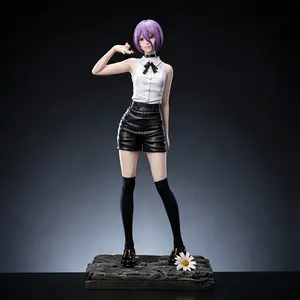 Electric Sawman Rize Figure, Collectible Figurine, Classic Bomb Devil Design, Short Hair, Sleeveless Shirt, Leather Skirt, High Detail PVC Statue