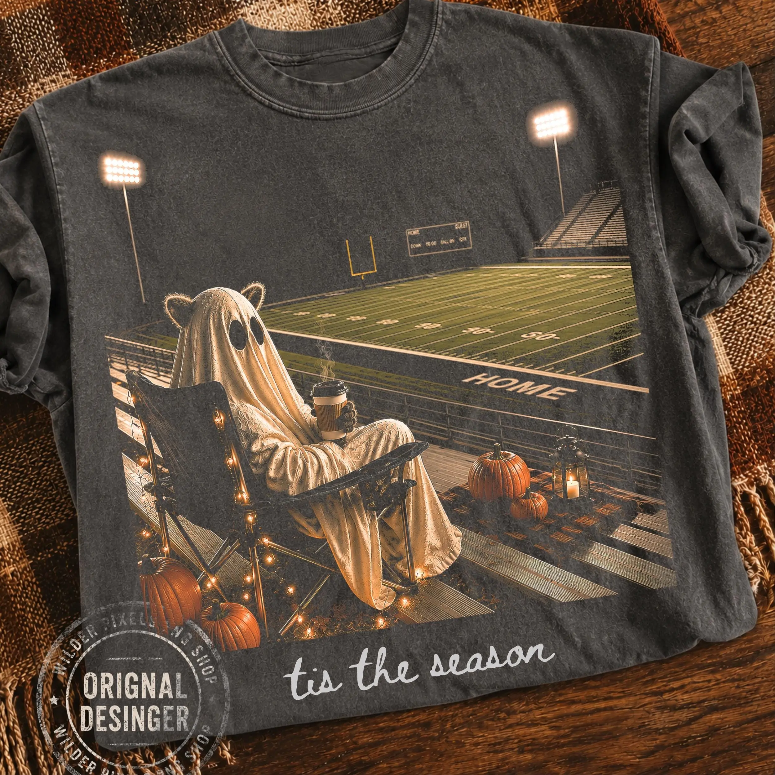 Comfort Colors Sarcastic Raccoon Football Mom Shirt, Game Day Cheer Mom Graphic Tee, High School Football Fridays Halloween Tee