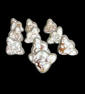 Wild Horse Jasper Cow Head Rings