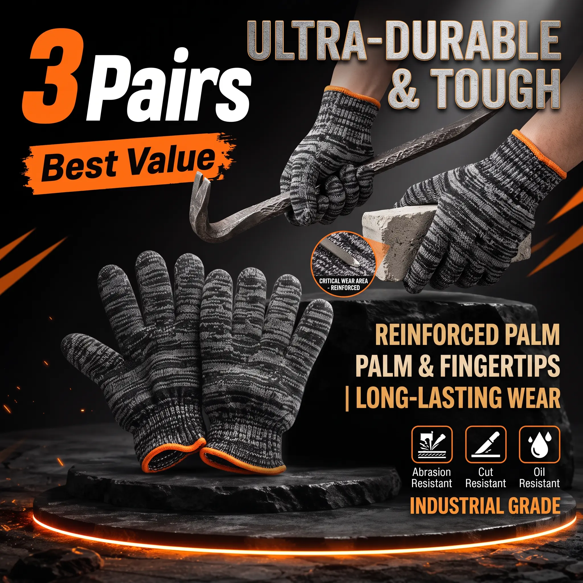 Unisex gardening gloves; versatile work gloves with strong grip, made of stretchy, breathable knit fabric; suitable for gardening, DIY, household chores, and workshop tasks